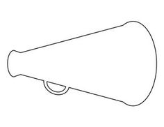 a black and white drawing of a bullhorn