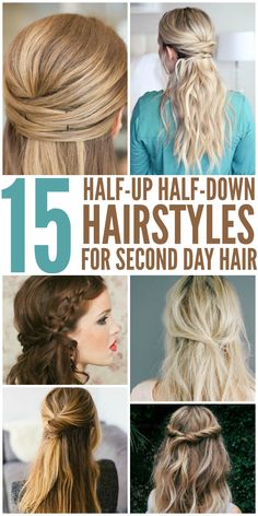 15 Half Up Hairstyles for Second Day Hair Teacher Hairstyles, Half Up Hairstyles, Emo Hairstyles, Straighten Hair, Second Day Hairstyles, Half Up Half Down Hairstyles, Simple Hairstyles, Daily Hairstyles, Super Hair