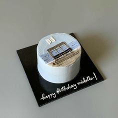 there is a cake with a boat on it