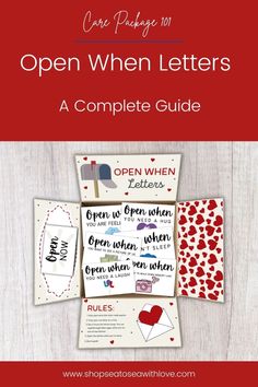 an open letter and envelope with the words open when letters written on them are in red,