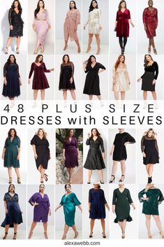 Workwear Dresses, Plus Size Wedding Dresses With Sleeves, Party Dresses Plus Size, Party Dresses With Sleeves, Plus Size Lace Dress, Plus Size Holiday, Plus Size Wedding Guest