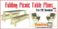 the folding picnic table plans are available for free