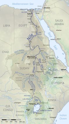 a map of the middle east with rivers and major cities on it's sides