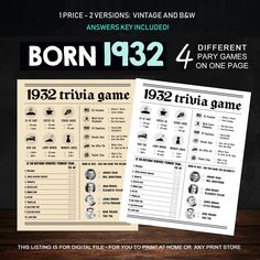 an advertisement for the born 1932 game