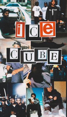 a collage of photos with the words ice cube