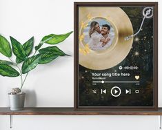 an image of a golden record with a couple holding each other on it and the words your song is here