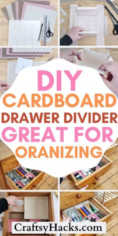 the diy cardboard drawer divider is great for organizing crafting and organization projects