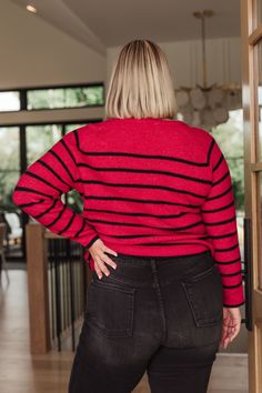 Snuggle up to this snazzy Are We There Yet? Striped Sweater. Its lush knit fabric and bold stripes create a timeless style that'll be your go-to. Feel the warmth and ease of this classic fit sweater, and start looking ahead to the future! Soft Sweater Knit Round Neckline Slim Fit Long Sleeves 66% Acrylic, 27% Nylon, 4% Spandex, 3% Wool True to Size S: Chest 40" Length 23"M: Chest 43" Length 24"L: Chest 46" Length 25"XL: Chest 46" Length 26"2XL: Chest 51" Length 27.5"3XL: Chest 52" Length 28" Mod Are We There Yet, Neckline Slimmer, Casual Pullover Sweater, Plus Size Pullover, Soft Sweater, Plus Size Sweaters, Sweaters Online, To The Future, Softest Sweater