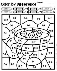 color by number worksheet for kids with numbers