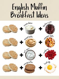 the english muffin breakfast ideas are great for kids and adults to make their own breakfast