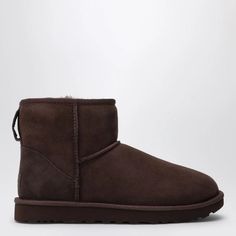 Brown suede ankle boot from UGG featuring sheepskin and suede upper, round toe, sheepskin insole and Treadlite sole by UGG. Boot height: 13.97 cm..Suede Ugg Mini Brown, Uggs Mini, Classic Mini Ii Boot, Ugg Shoes Women, Brown Uggs, Ugg Classic Mini Ii, Ugg Boot, Brown Suede Ankle Boots, Ugg Mini