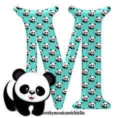 the letter m is made up of panda bears