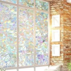 3D No Glue Static Decorative Privacy Window Rainbow Films Prevent UV Size: One Size.  Color: Multicolor. Window Cling Vinyl, Glass Window Decals, Rainbow Window, Window Stained, Stained Glass Window Film, Privacy Window, Frosted Windows, Window Privacy, Window Film Privacy