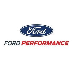 the ford logo is shown in red, white and blue with words ford performance on it