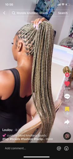 Brown Blonde Mix Knotless Braids, Ashy Blonde Knotless Braids, Blonde Braids Mixture, Summer Braid Colors For Black Women, Balayage Knotless Braids, Small Box Braids Blonde, 1b/27/613 Braids, 613 Mixed Knotless Braids, Ash Blonde Knotless Braids Black Women