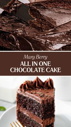 Mary Berry All In One Chocolate Cake All In One Cake Recipes, Not Sweet Cake Recipes, Not So Sweet Desserts, Best Cake Recipe Ever, Chocolate Cake With Chocolate Chips, Mary Berry Chocolate Cake, Simple Chocolate Cake Recipe, Mary Berry Recipes Baking, Mary Berry Recipes