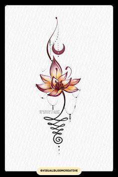 a tattoo design with a flower on it