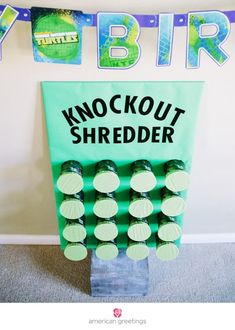 there is a sign that says knock out shredder