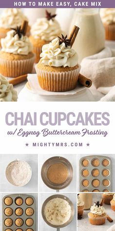 How to Make Chai Eggnog Cupcakes Eggnog Buttercream, Perfect Cupcake Recipe, Eggnog Cupcakes, Chai Spices, Easy Holiday Desserts, Homemade Eggnog, Decadent Food, Holiday Recipes Christmas