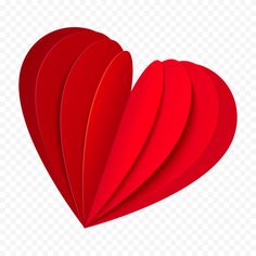 a red paper heart on a white background