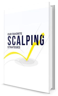 the book our favorite scalping strategy is written in blue and yellow on a white background