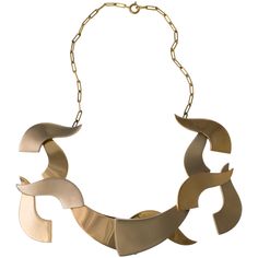 This rare-to-market original necklace, made in 1967, is an articulated collar made of 18-karat polished white and yellow gold by Hans Richter, the German-born artist, co-founder, exponent, and historian of the Dada art movement. The neckpiece embodies the artist’s preoccupations with flow and movement, as well as positive and negative currents. The necklace is in excellent condition. It is marked Hans Richter, '67, no. 5/9, H2. The design was exhibited at the seminal and groundbreaking contempor Dada Art Movement, Hans Richter, Dada Movement, Iconic Jewelry, Peggy Guggenheim, Columbian Emeralds, Jewellery Exhibition, Running Out Of Time, Original Necklace