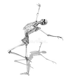 a black and white photo of a skeleton dancing