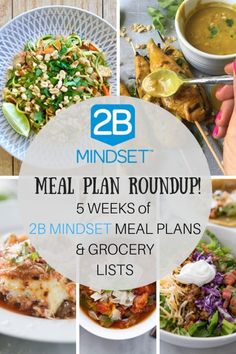 the meal plan roundup includes several different meals, including salads and soups