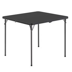 a black square table with four legs