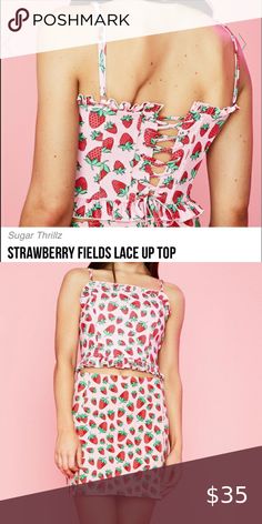 Dollskill Strawberry Corset Strawberry Corset, Corset Shop, Sugar Thrillz, Strawberry Fields, Dolls Kill, Lace Up, Dolls, Lace