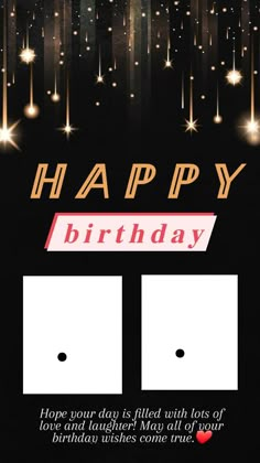 a happy birthday card with two faces and stars