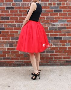 Clarisa Red Tulle Skirt - Midi - C'est Ça New York Red Tulle Skirt, Red Tutu, Tulle Midi Skirt, Princess Tutu, 7 Layers, Trendy Skirts, Layered Blouse, Coral Red, Princess Style