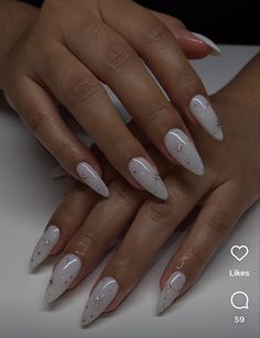 White Simple Nail Designs, Simple Nail Designs White, Simple Nail Designs Fall, Simple Nail Designs Almond, Simple Nail Designs Almond Shape, Simple Nail Designs Square, Simple Nail Designs For Fall, Anniversary Nails, Beige Nails Design