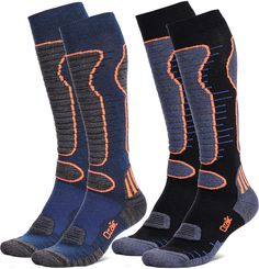 PRICES MAY VARY. 【Merino Wool Ski Socks】: Thermal ski socks for womens and mens are made of Merino wool, Polyester Fiber, Cotton spandex which has excellent thermal insulation, comfort, and breathability, keeping your feet extra warm during winter skiing or outdoor sports. Perfect for outdoor work, Motorcycle, Cycling, Ski, Mountain Climbing, Hiking, Camping, Hunting, Ice Fishing or playing winter sports. 【Knee High Boot Socks Size】: The snowboard socks fit perfectly for women and men. Medium: ( Wool Hiking Socks, Weather Snow, Heated Socks, Merino Wool Socks, Ski Socks, Hiking Socks, Winter Socks, Thick Socks, Mountain Climbing