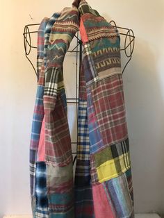 RALPH LAUREN PATCHWORK SCARF  SERAPE SCARF WESTERN SHAWL  REMINISCENT OF YOUR FAVORITE FLANNEL SHIRT; ALL PATCHED INTO A SCARF WEAR WITH JUST ABOUT EVERYTHING  ALSO CAN BE WORN A SARONG OR WRAP SHIRT SOUTHWESTERN TRIBAL INDIAN BLANKET  WARM DESERT NEUTRALS PAIRED WITH SUNRISE COLOR PALETTE  DENIM AND SUPPLY  NEAR MINT  100% COTTON  APPROXIMATE MEASUREMENTS INCHES  78 x 19 Flannel Scarf, Patchwork Scarf Folksy, Bohemian Multicolor Scarves, Vintage Multicolor Winter Scarves, Aztec Print Scarf, Plaid Wrap Shawl Blanket Scarf, Flannel Scarves, Sunrise Colors, Indian Blankets