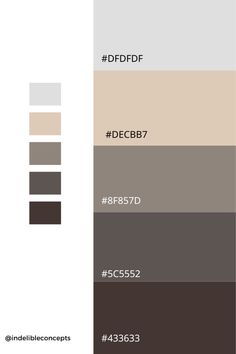 the color scheme for different shades of brown, beige and grey with text that reads dfdff