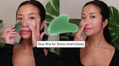 Sinus Infection Relief, Sinus Pressure Relief, Sinus Massage, Use Gua Sha, Slim Nose, Remedy For Sinus Congestion, Sinus Drainage, Sinus Remedies, Nose Wrinkles