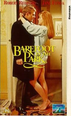 barefoot in the park movie poster with an older man and young woman embracing each other