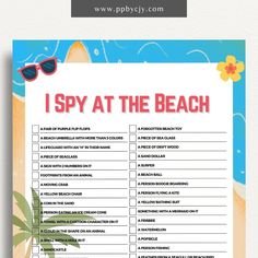 Beach Scavenger Hunt Printable Template – Digital Download for Fun Beach Activities and Exploration Beach Scavenger Hunt, Scavenger Hunt Printable, Beach Outing, Beach Items, Fun Beach, School Calendar, Beach Parties, Beach Adventure, Summer Camps