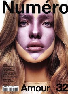 a magazine cover with a woman's face painted like a heart and the words numero on it