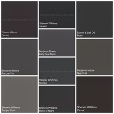 many different shades of gray and black in the same color scheme, each with their own name