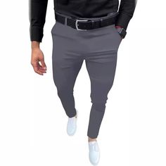 Product information: Color: black, white, dark gray, light gray, green, navy blue, wine red, khaki, pink, blue Pants length: trousers Waist Type: Mid waist Size: S,M,L,XL,XXL,XXXL Main fabric composition: polyvinyl alcohol fiber Packing list: Pants * 1 Product Image: Gray Light, Blue Pants, Pants Length, Pair Of Pants, Gray Green, Color Khaki, Wine Red, Packing List, Waist Size