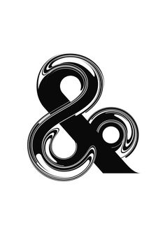 the letter amp and g is made up of swirly black ink on white paper