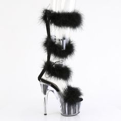 7" High Heel, 2 3/4" Platform Marabou Fur Shoes. Mid Calf And Side Lacing On Top 3 Bands. Back Zipper Closure. Styles: Dance Clubbing Stripper Dragqueen Festival Drag Dancer Clubbing Roda-728f Party Ankle Strap Synthetic Boots, Synthetic Ankle Strap Party Boots, Closure Styles, Fur Band, 7 Inch Heels, Tie Heels, Fur Sandals, Floral Heels, Platform High Heel Shoes