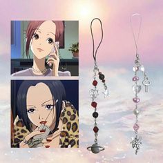 If you're a Nana & Hachi lover, these phone charms are perfect for you  You can find more Nana and Hachi inspirations in my store 💝 ▪ Made with glass pearl, beads and charm 💓 ▪ 20 cm ▪ If you have any questions, I'll be happy to answer 💌 ▪ It is handmade 🦋 Hachi Phone Charm Nana, Nana Anime Gift Ideas, Japanese Flip Phone Charms, Nana Phone Charm, Nana Inspired Jewelry, Anime Phone Charms, Nana Hachi Aesthetic, Nana Phone Case, Tron Art