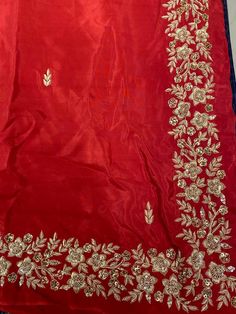 Dupatta Border Designs Embroidery, Zardosi Embroidery, Bead Embroidery Tutorial, Border Embroidery Designs