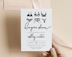 Elegant Lingerie Party, Lingerie Bridal Shower Ideas, Lingerie Shower Themes, Lingerie Shower Invitations, Blush Invitations, Lingerie Party, An Affair To Remember, Navy Blue Wedding Invitations