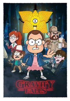 the cartoon character gravity falls is surrounded by other characters