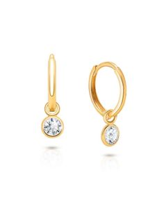 Embellished with adorable dangles, this hoop style is a fun addition to a child's jewelry collection. Features an extra secure snap hinge closure that provides a seamless and contemporary look. Small Gold Hoop Earrings, Small Gold Hoops, Kids Earrings, Small Rings, Huggie Hoop Earrings, Kids Jewelry, Narnia, Big Kid, Gold Hoop Earrings