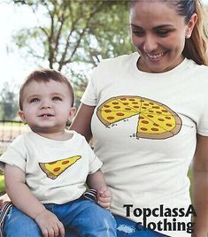 Trendy Fashion Mothers Day Gifts 2023 Mummy Daughter Mum Son Matching T Shirts Pizza Tshirts, Womens Tops Baby Mama Shirt, Mother Daughter Matching Shirts, Heart Pizza, Son Clothes, Matching Family T Shirts, Funny Toddler Shirt, Pizza Shirt, Mommy And Son, Mommy And Me Shirt